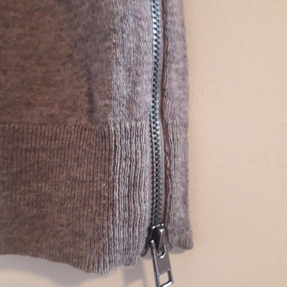 ALL SAINTS - Camel Brown Tunic Turtleneck KANINDA Dress Top with Zippered Sides - Picture 11 of 15